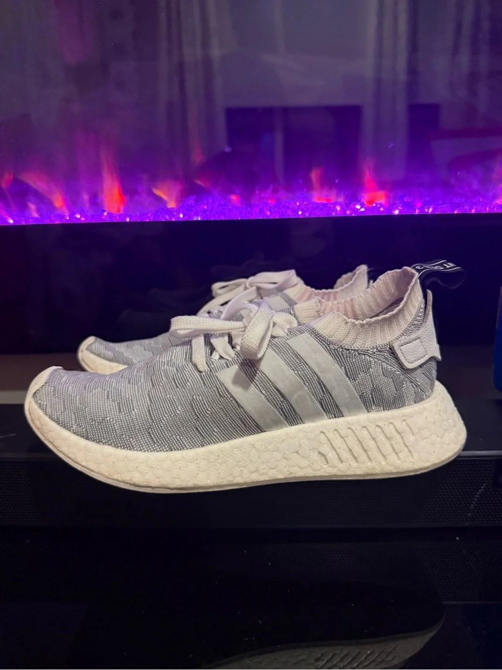 adidas Women's Grey & Pink NMD R1 Primeknit Sneakers